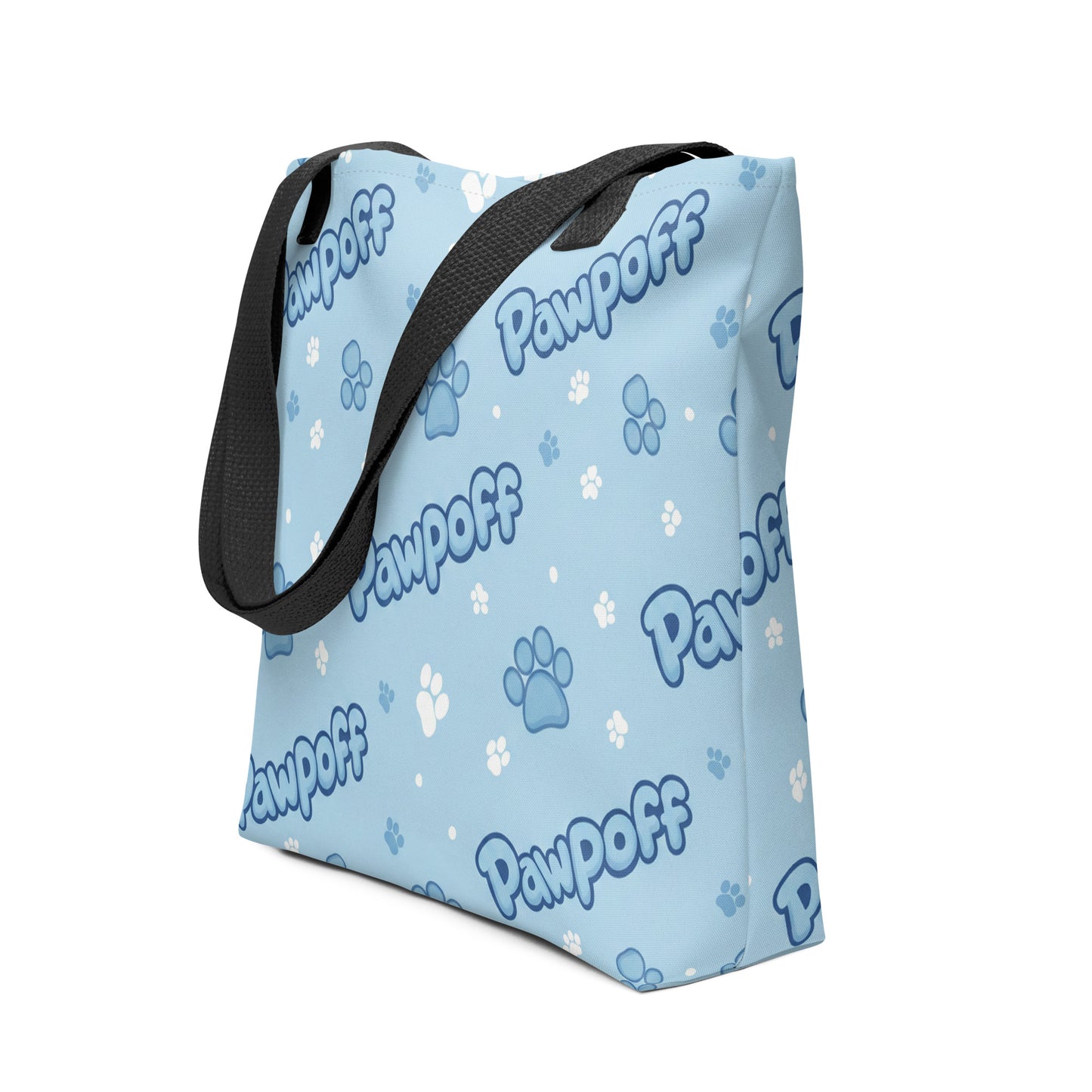 PawpOff Baby-Blue Logo Tote Bag with signature PawpOff emblem and durable fabric design
